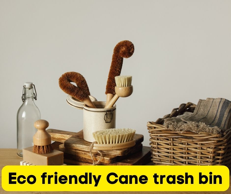 Eco friendly Cane trash bin